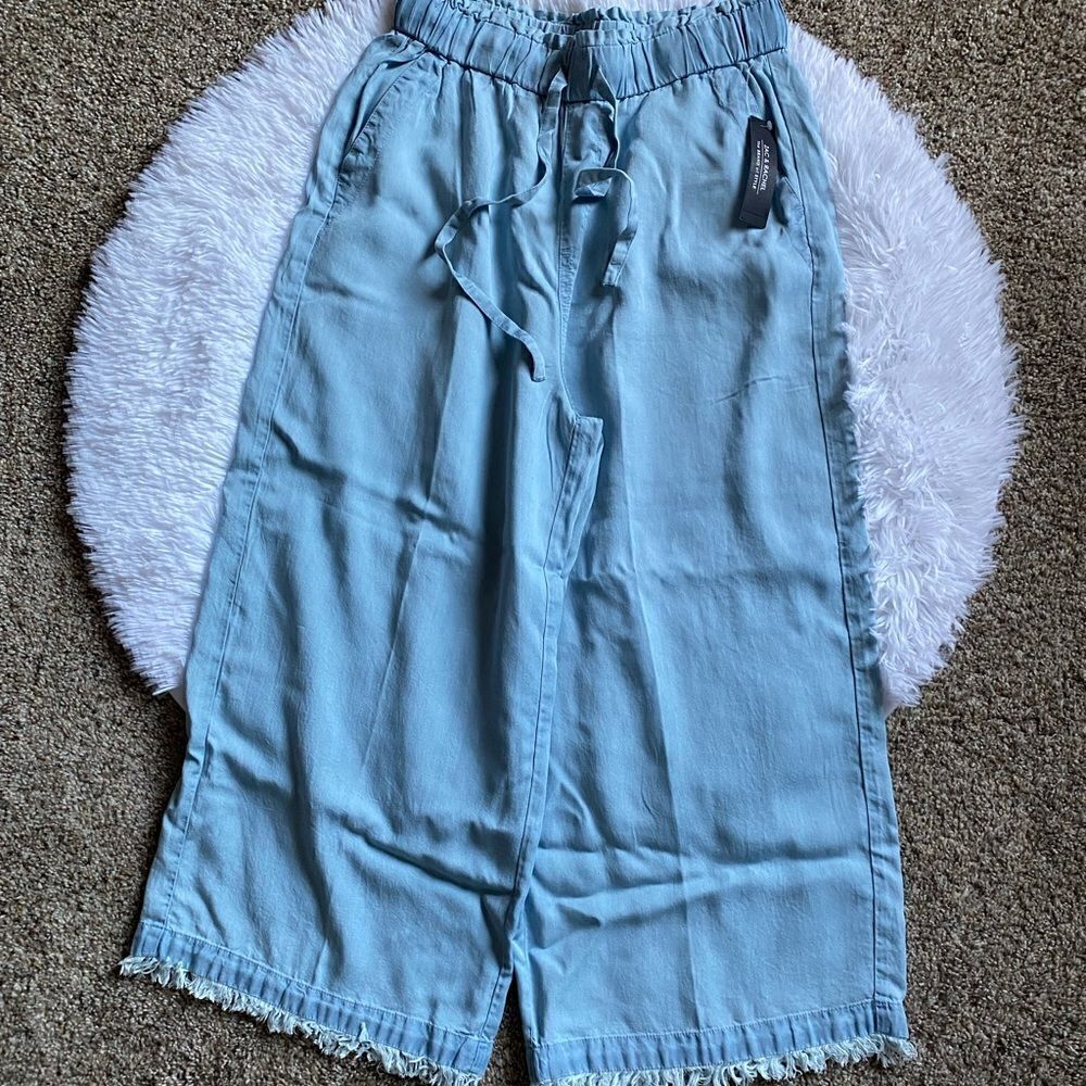 Zac & Rachel‎ Lightwash Lyocell Cropped Pants Raw Ankle New Womens Size Small